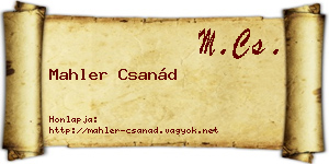 Mahler Csanád névjegykártya