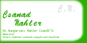 csanad mahler business card